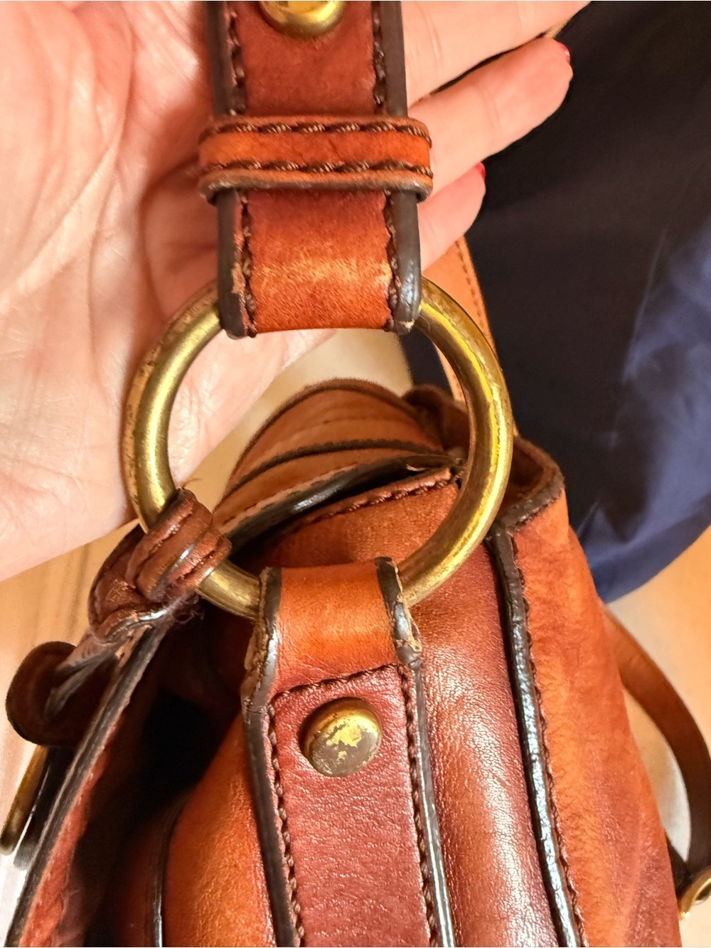 Vintage Reissue Fossil Leather Saddle Shoulder/crossbody Bag - Picture 10 of 16